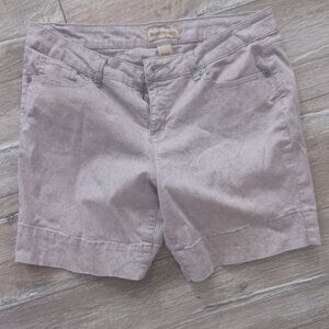 Ruff Hewn Grey Light Paisley Stretch 5 Pocket Zip Fly Denim Shorts Size 12